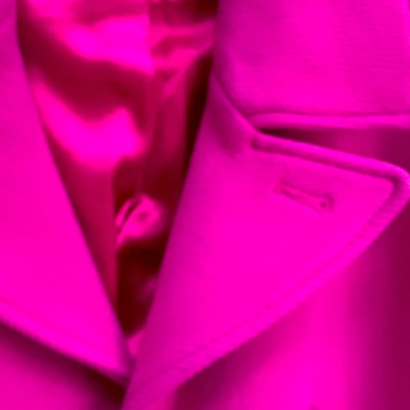 J.Crew 💕 Barbie Hot Pink Stadium Spring Short Double Breasted Fuchsia Pea Coat - Picture 9 of 13